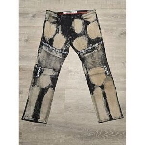 Encrypted Men's Black Acid Wash Jeans Size 42